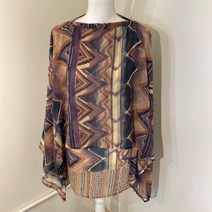 Shopping With Anthony Geometric Patterned Tunic With Caplet.